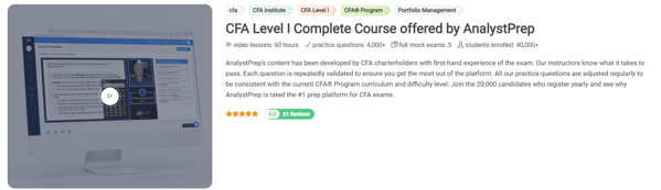 Online CFA prep course
